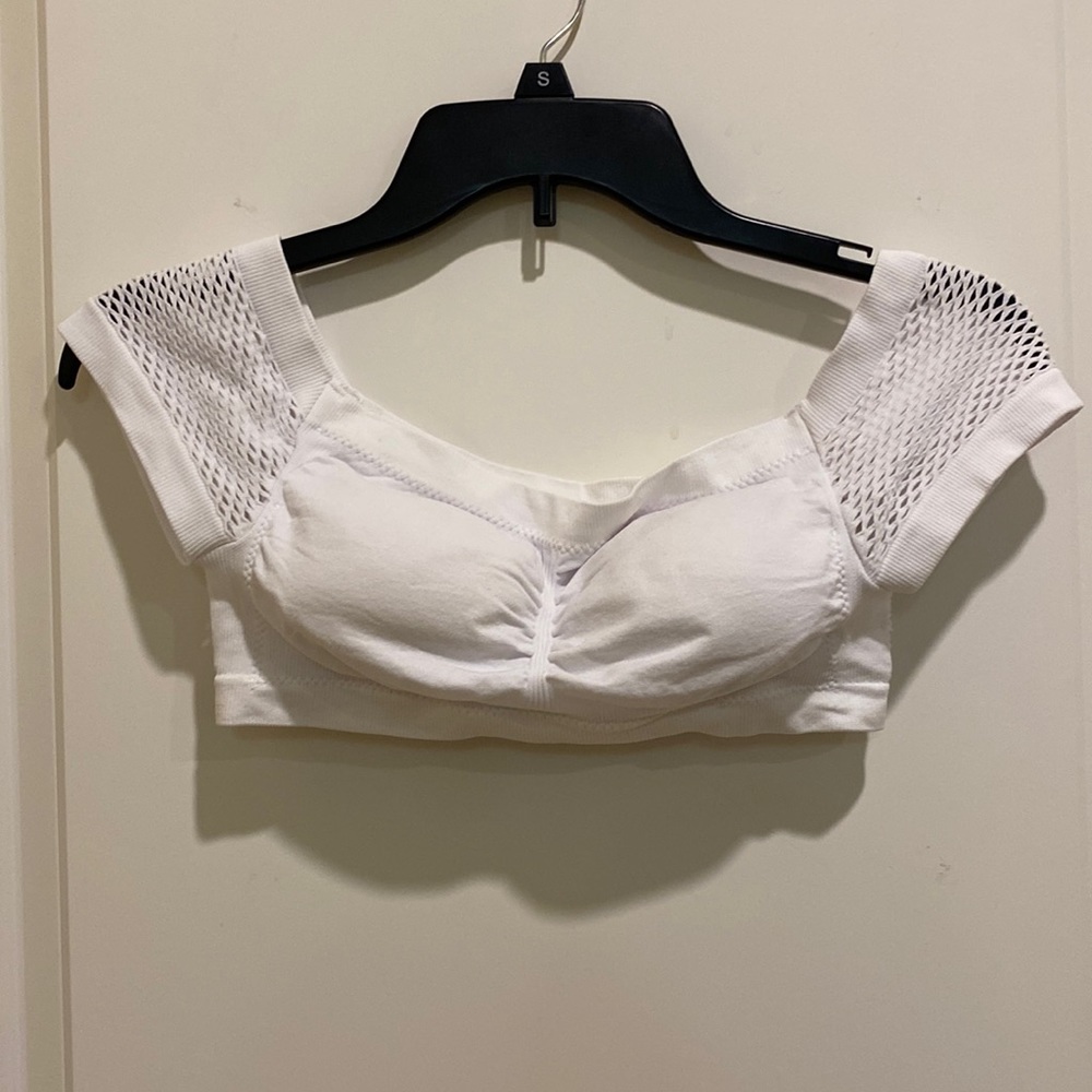 white off the shoulder bra